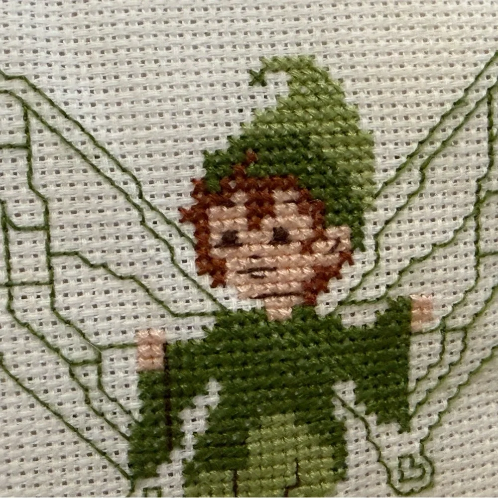 Vintage Hand Cross Stitched‎ Tooth Fairy Pillow (10
